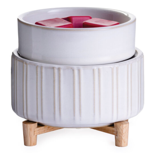 Candle Warmer & Wax Melter - Ceramic and Wood