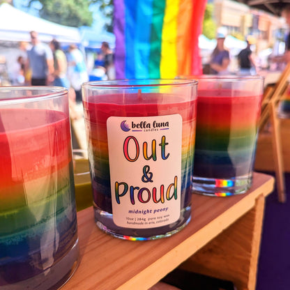 Pride - Out and Proud Rainbow Candle