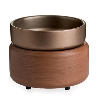 2-in-1 Candle Warmer & Wax Melter - Pewter Walnut