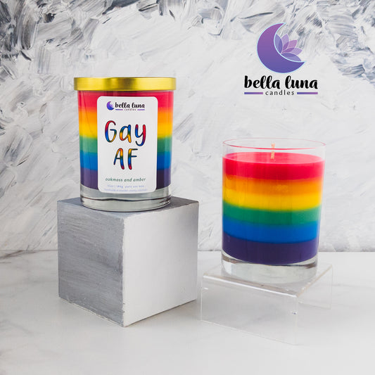 Pride - Gay AF Rainbow Candle